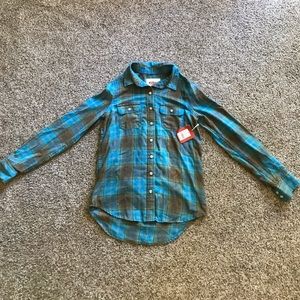 NWT Mossimo turquoise flannel!